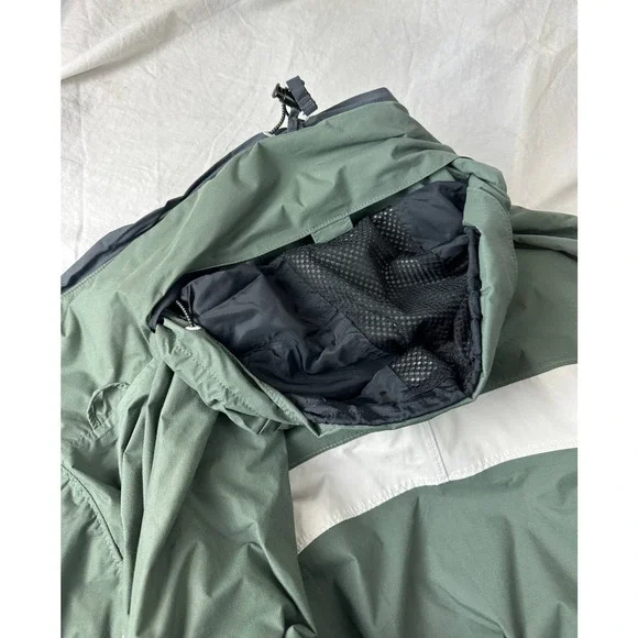 Mens Titanium Waterproof Columbia Jacket Hidden Hood Sage Green White Size Large - Picture 5 of 15